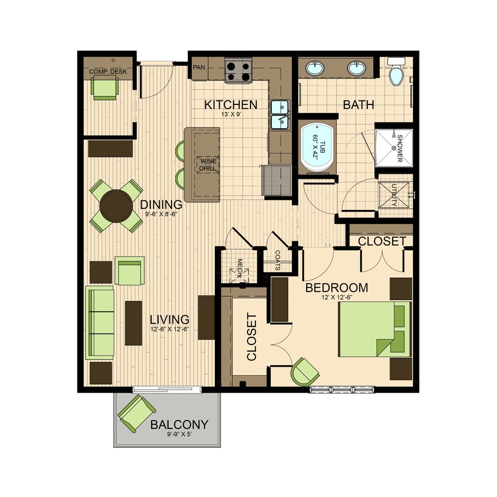 floor plan | The Susanne Luxury Apartments Montrose