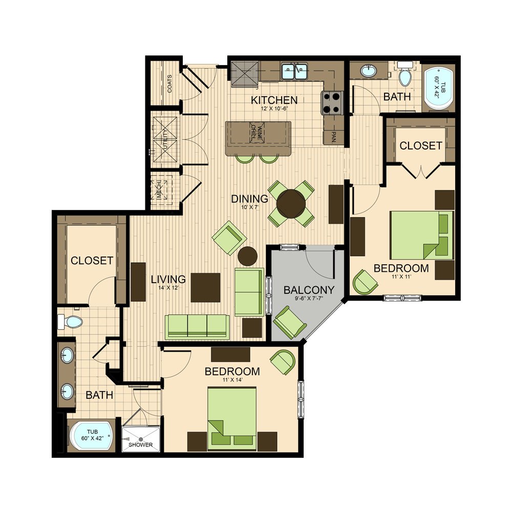 floor plan | The Susanne Apartments Houston Montrose