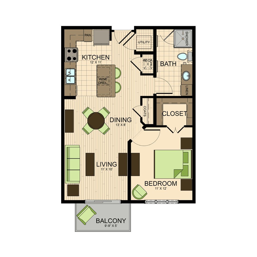 michelangelo Floor Plan | Montrose Apartments