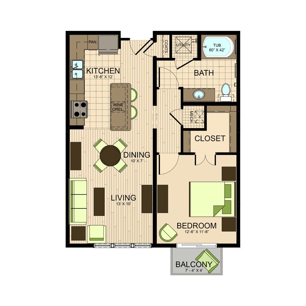 floor plan | The Susanne Texas medical center apartments